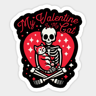My Valentine Is My Cat Sticker